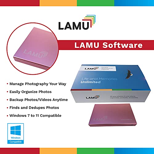 LAMU Photo Organizer 2TB - Digital Picture Manager for Windows - Software Included to Easily Organize Your Photos and Videos - Digital Photo Storage - 2 Terabytes (Rose Gold) - Image 2
