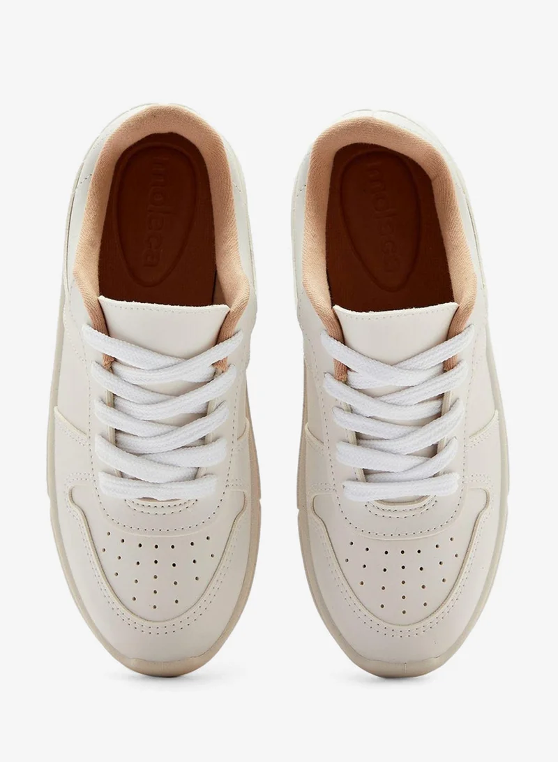 Moleca White Comfort Women’s Sneakers – Lace-Up Ladies Sneakers & Casual Sneakers for Girls for Women | Best Price UAE
