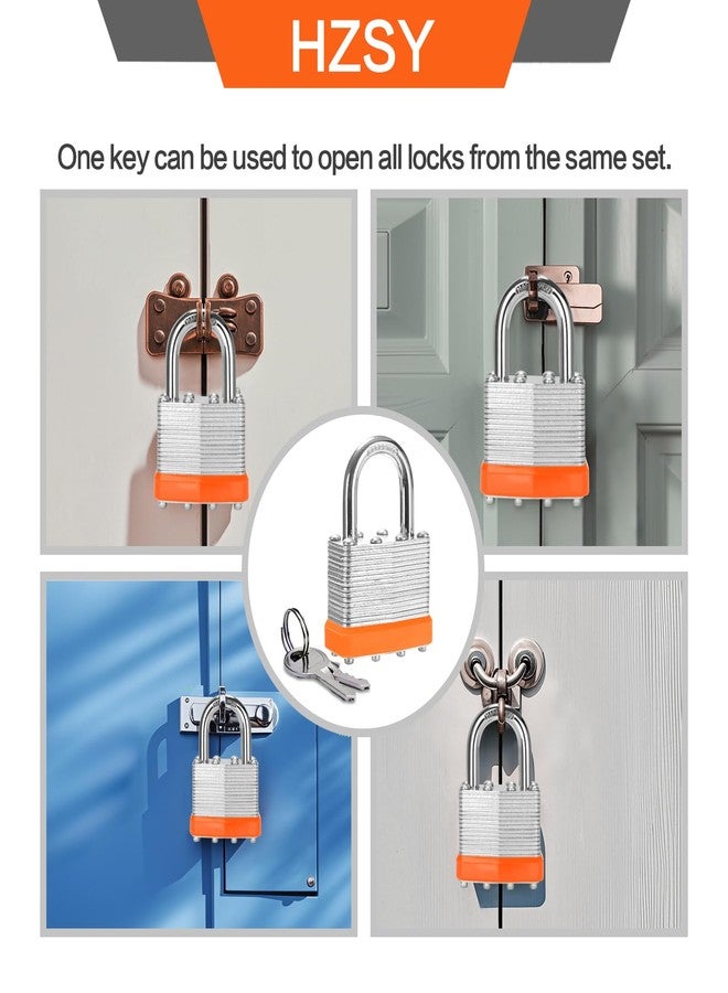 HZSY أقفال HZSY متشابهة المفاتيح، عبوة من 24 قفلًا من الفولاذ المصفح (1-9/16 بوصة، 40 مم)، أقفال متشابهة المفتاح، سلسلة عادية، لصندوق الأدوات والخزانة ووحدة التخزين أو أكثر - Image 5