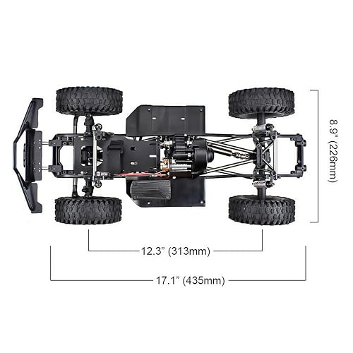 AMK 313mm Assembled RC Chassis with Wheels Frame Kit for 110 RC Crawler SCX10 SCX10 II 90046 90047 Metal Chassis for DIY Upgrade - Image 5