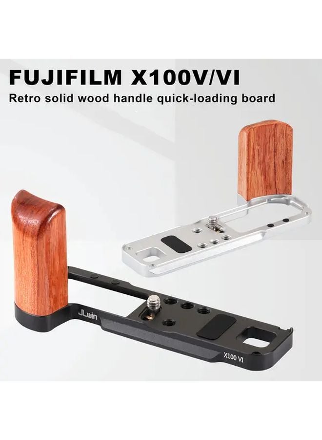 Jlwin Wooden Quick Release Plate Black For Fujifilm X100V X100VI Camera - Image 2