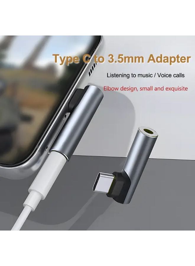 Gray USB C to 3.5mm Headphone Jack Adapter with DAC Chip for Type C Devices - Image 3