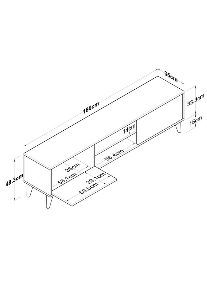 Home Canvas وحدة تلفاز حديثة قائمة بذاتها 180 سم - جوز - Image 5