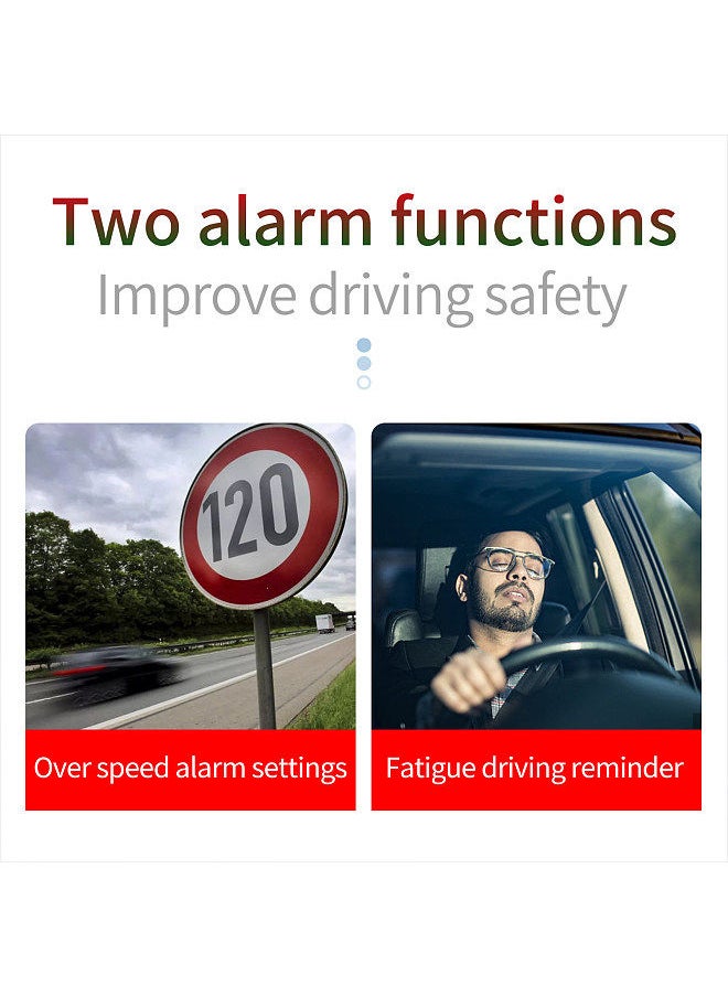 Generic - Car HUD Head-up Display Digital GPS Navigation Speedometer GPS Dual System Display Screen with Speed, Direction, Trip Distance, Overspeed Alarm, Fatigue Driving Alarm for All Vehicles - Image 1