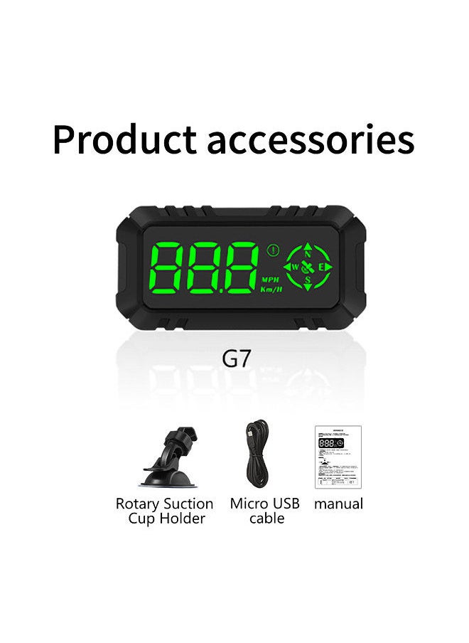 Generic - Car HUD Head-up Display Digital GPS Navigation Speedometer GPS Dual System Display Screen with Speed, Direction, Trip Distance, Overspeed Alarm, Fatigue Driving Alarm for All Vehicles - Image 1
