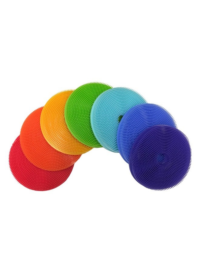 Innobaby إنوبابي باتين سمارت رينبو سبوتس سيلكون فرك الحمام للأطفال والصغار، 7-pack قيمة. - Image 1