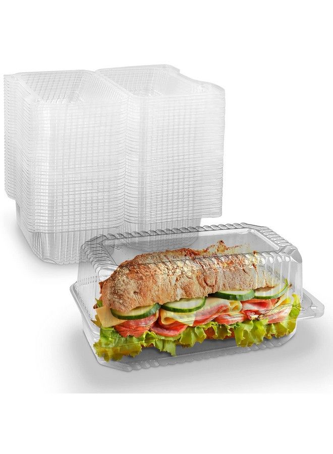 MT Products Disposable Sturdy Plastic Hinged Loaf Containers Durable Small Hoagie Container (Pack Of 40) Made In The Usa - Image 2