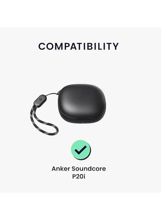 Case for Soundcore P20i/Soundcore R50i True Wireless Earbuds,Soft Protective, Silicone Case Cover with Keychain& Lanyard(Black) - view 2