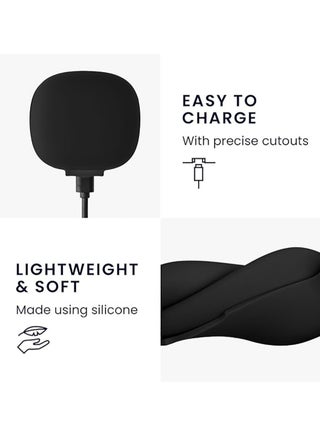 Case for Soundcore P20i/Soundcore R50i True Wireless Earbuds,Soft Protective, Silicone Case Cover with Keychain& Lanyard(Black) - view 3