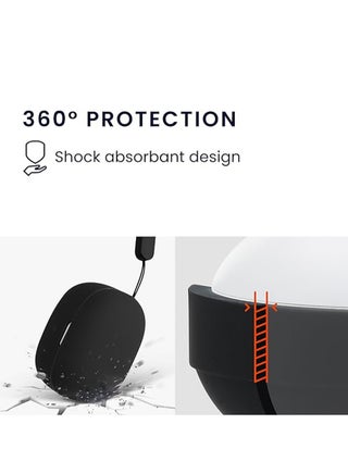 Case for Soundcore P20i/Soundcore R50i True Wireless Earbuds,Soft Protective, Silicone Case Cover with Keychain& Lanyard(Black) - view 5