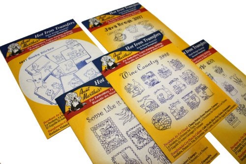 Aunt Martha's Iron On Transfer Patterns for Stitching, Embroidery or Fabric Painting, Patterns for Tea Towels/Kitchen Decor, Set of 5 - Image 1