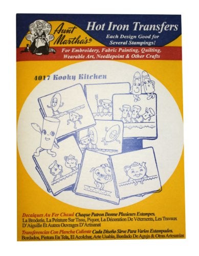 Aunt Martha's Iron On Transfer Patterns for Stitching, Embroidery or Fabric Painting, Patterns for Tea Towels/Kitchen Decor, Set of 5 - Image 5