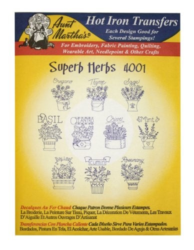 Aunt Martha's Iron On Transfer Patterns for Stitching, Embroidery or Fabric Painting, Patterns for Tea Towels/Kitchen Decor, Set of 5 - Image 3