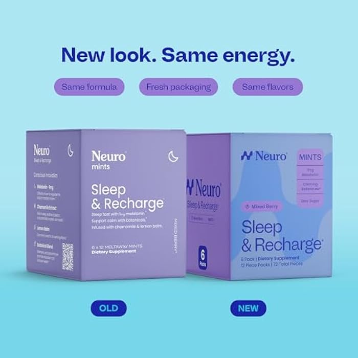 Neuro Sleep & Recharge Meltaway Mints - Sleep Aid for Adults with Melatonin 1mg, Chamomile & Elderberry - Travel Essentials for Nighttime Relaxation & Healthy Rest Cycle - Mixed Berry (72 ct) - Image 2