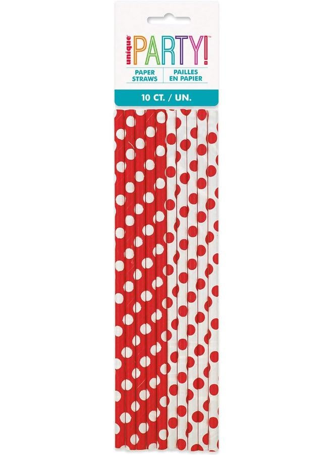 Unique Ruby Red Dot Straws - Image 1
