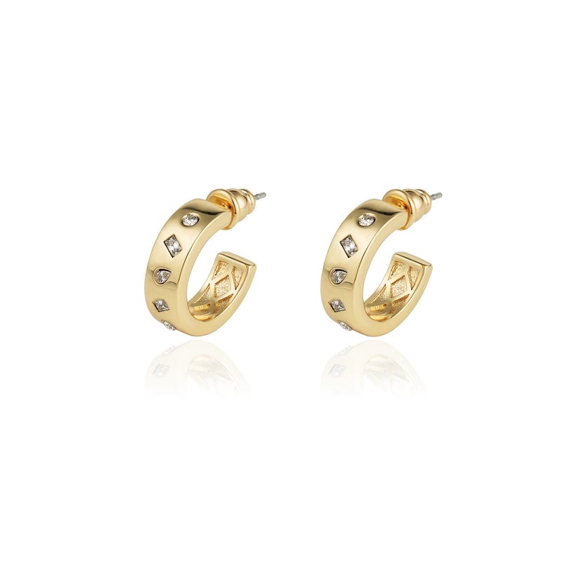 Obidos 14K Gold Plated Chunky Open Hoops | Thick Lightweight Hoop Earrings for Women | Trendy Simple Hypoallergenic Fashion Accessories Gold Jewelry Gifts for Womens (Hoops A-Yellow Gold) - Image 4