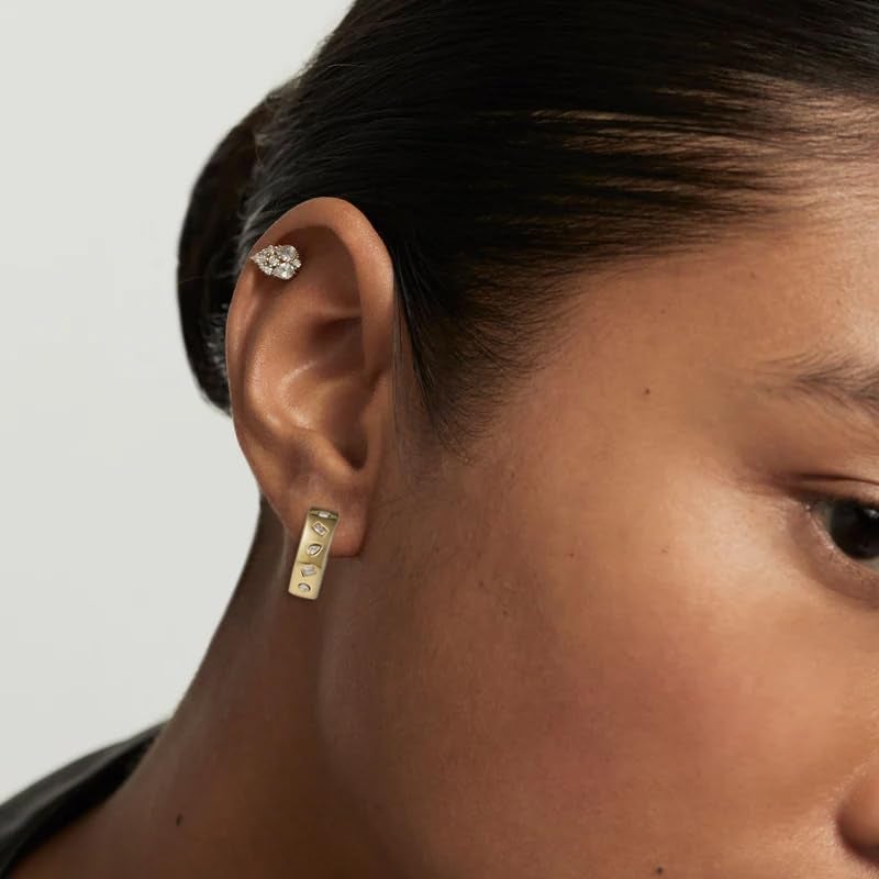 Obidos 14K Gold Plated Chunky Open Hoops | Thick Lightweight Hoop Earrings for Women | Trendy Simple Hypoallergenic Fashion Accessories Gold Jewelry Gifts for Womens (Hoops A-Yellow Gold) - Image 3