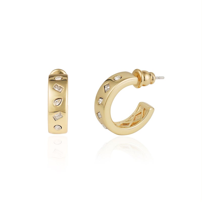 Obidos 14K Gold Plated Chunky Open Hoops | Thick Lightweight Hoop Earrings for Women | Trendy Simple Hypoallergenic Fashion Accessories Gold Jewelry Gifts for Womens (Hoops A-Yellow Gold) - Image 1