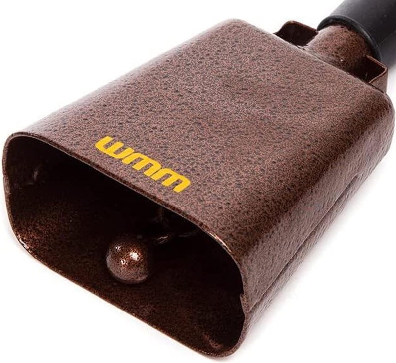 W. MM 10 Inch Steel Cowbell with Handle Cheering Bell for Sports Events Large Solid School Bells & Chimes Percussion Musical Instruments Call Bell Alarm(Copper) - Image 2