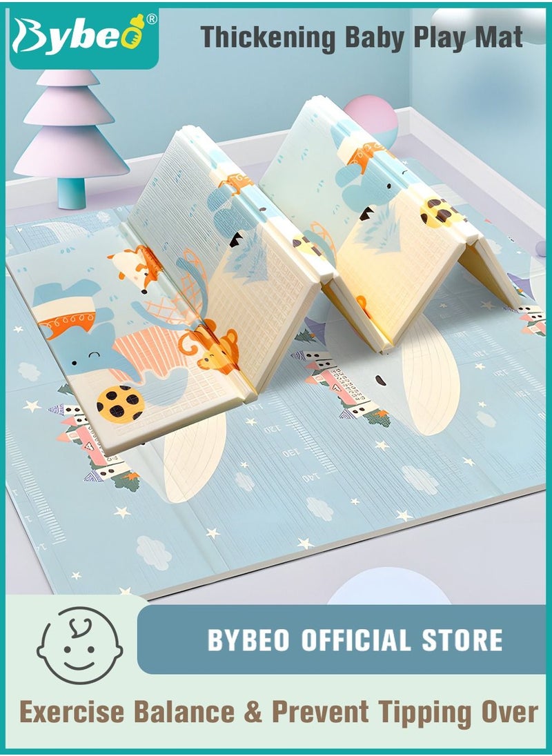 Bybeo XPE Baby Play Mat, Reversible Foldable Playmat, Tummy Time Playmat, Activity Center, Portable Extra Large Thick Foam Crawling mats with Travel Bag for Infants, Babies, Toddlers, Indoor Outdoor Use, BPA Free, 150*200cm, 15mm  - Image 1