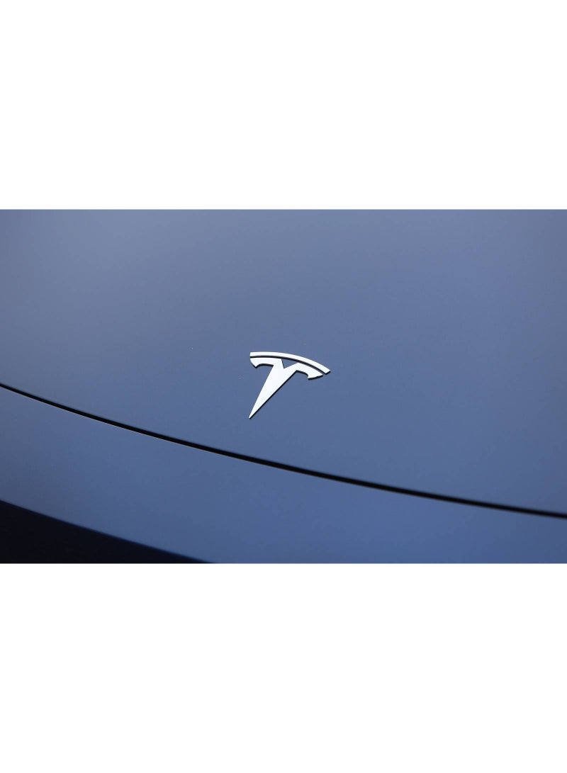HPS 3D Front Emblem for Tesla Model 3/Y – Chrome Silver & Matte Black Finish (ABS)  - Image 5