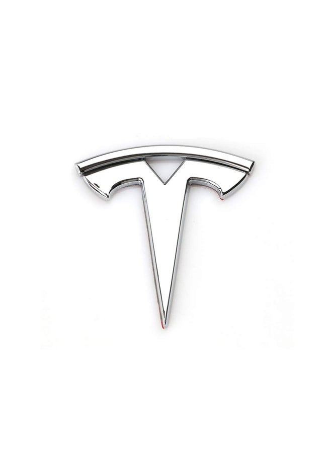 HPS 3D Front Emblem for Tesla Model 3/Y – Chrome Silver & Matte Black Finish (ABS)  - Image 3