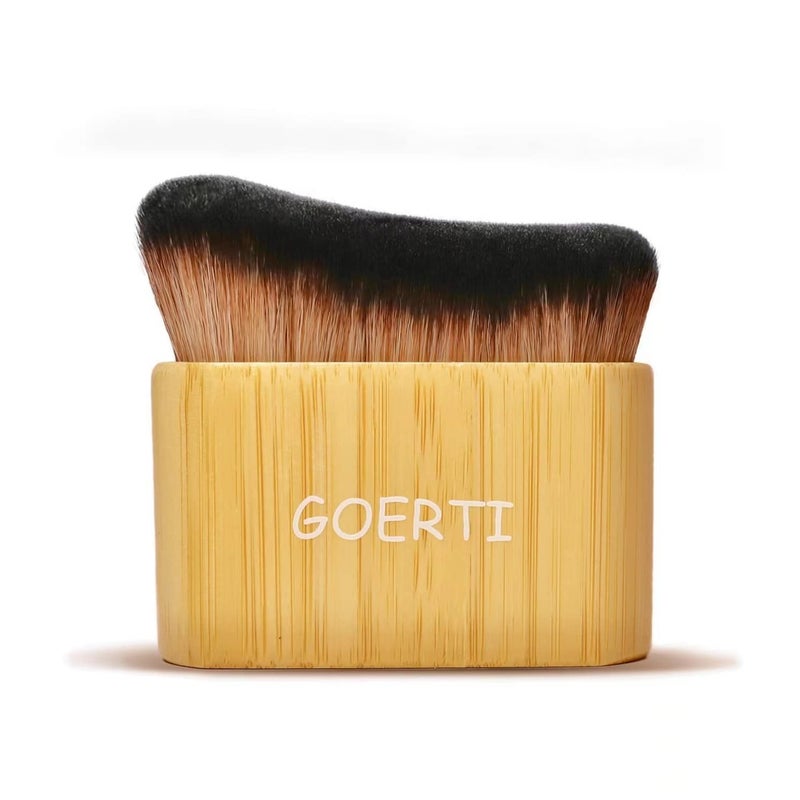 GOERTI Self Tan Brush GOERTI Tanning Brush for Self Tan - Large Kabuki Brush for Body, Body Makeup Brush for Flawless Leg Makeup, Powder Foundation Brush Makeup Brush for Blending Liquid Foundation Bronze - Image 1