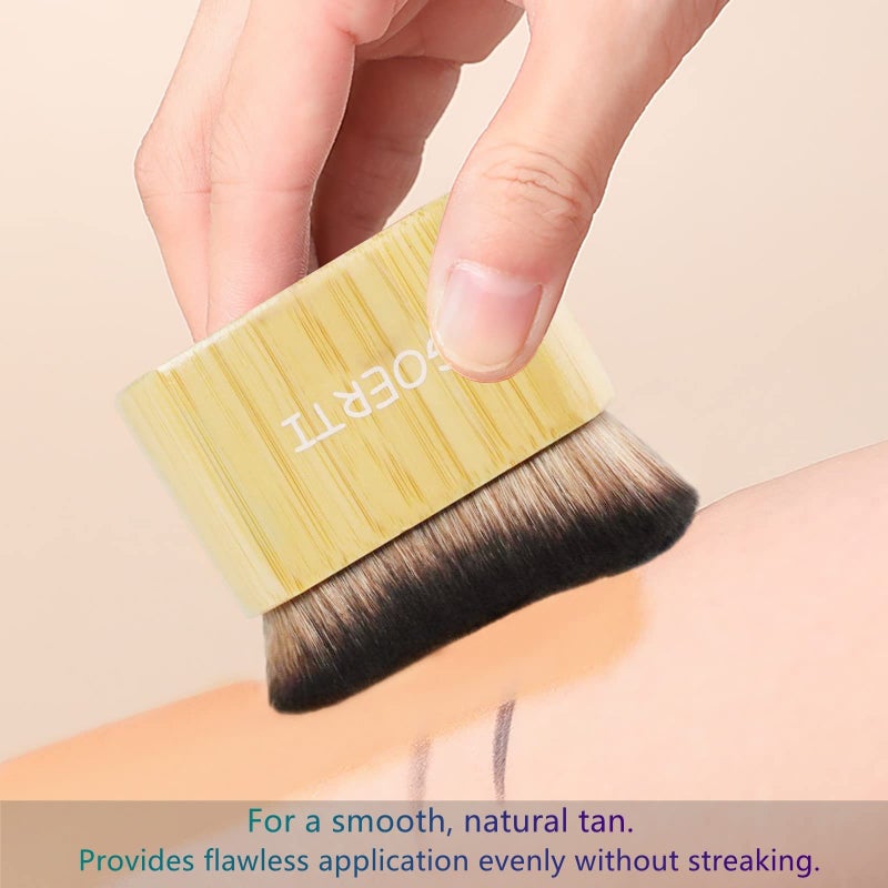 GOERTI Self Tan Brush GOERTI Tanning Brush for Self Tan - Large Kabuki Brush for Body, Body Makeup Brush for Flawless Leg Makeup, Powder Foundation Brush Makeup Brush for Blending Liquid Foundation Bronze - Image 5
