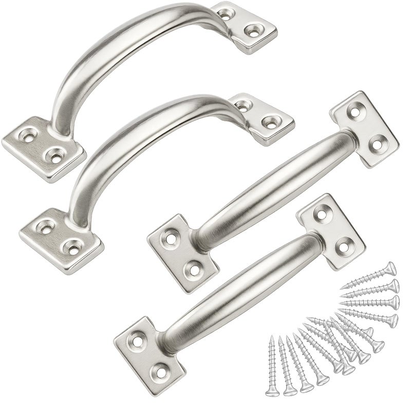 TamBee 6 Inch Gate Handle Outdoor 304 Stainless Steel Door Pull Handle Rustproof Barn Door Handles for Fences Garage Yard Kitchen Bathroom 4 Pack - Image 2