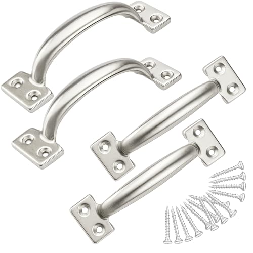 TamBee 6 Inch Gate Handle Outdoor 304 Stainless Steel Door Pull Handle Rustproof Barn Door Handles for Fences Garage Yard Kitchen Bathroom 4 Pack - Image 1
