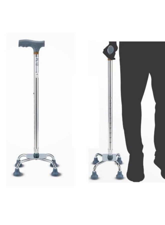 عكاز للمشي لكبار السن مصنوع من ستانلس ستيل بـ4 ارجل للامان - Image 1