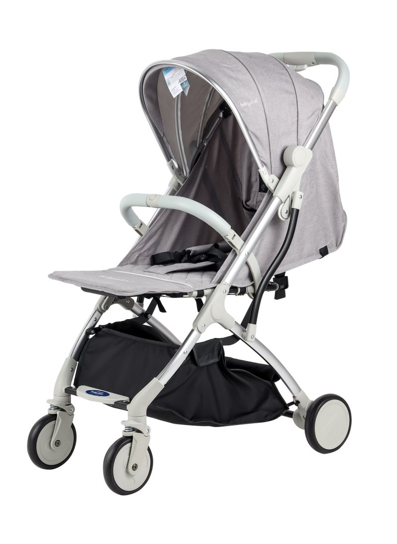 BABY PLUS - BABY PLUS Ultimate Comfort Baby Stroller - Lightweight, Foldable, Adjustable Seat, Canopy & Safety Belt, For Infants & Toddlers, 0-3 Years (GREY) - Image 1