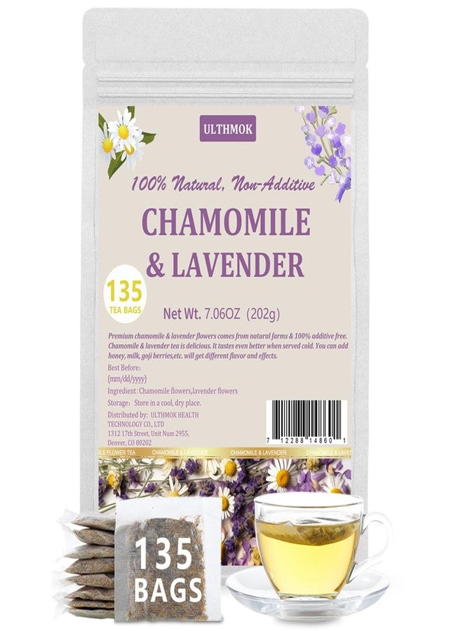 ULTHMOK 135 Premium Chamomile & Lavender Tea Bags,Relief & Caffeine Free & 100% Natural. - Image 1