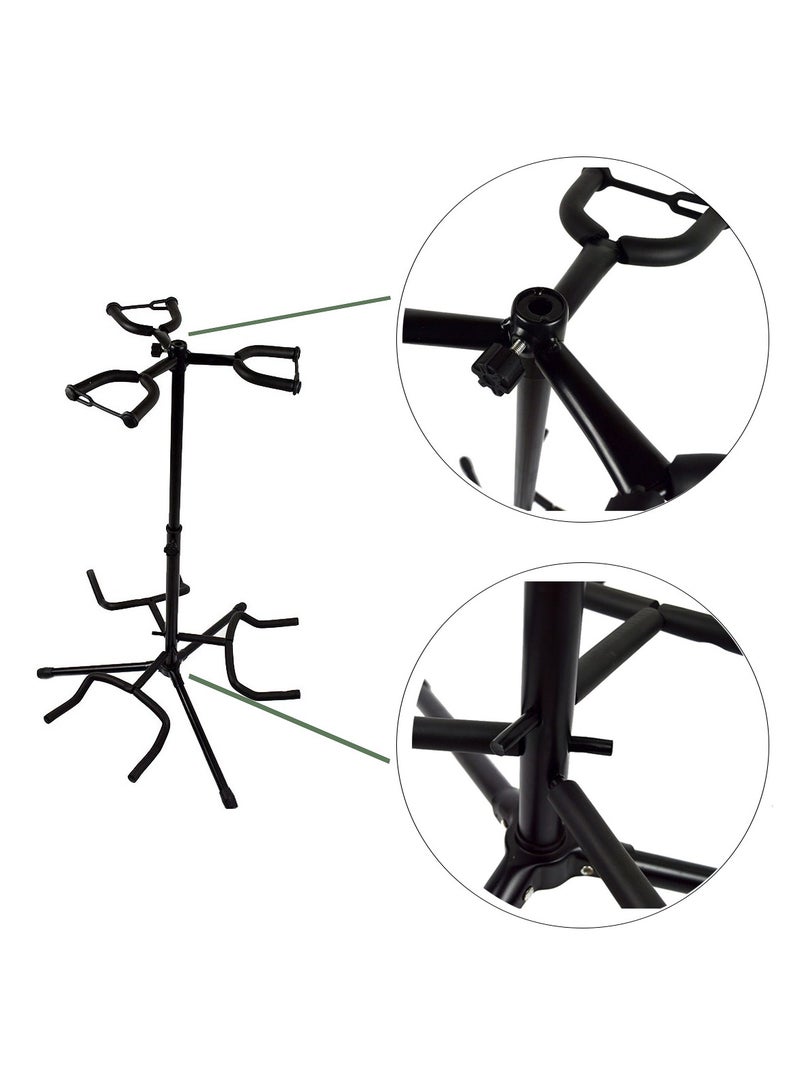 Mike Music Guitar Stand Floor-standing Adjustable Height Triple Guitar Holders Tripod for Three Guitars Fits Electric Guitar,Acoustic Guitar,Classical Guitar,Bass Guitar, Guitar Accessories - Image 3