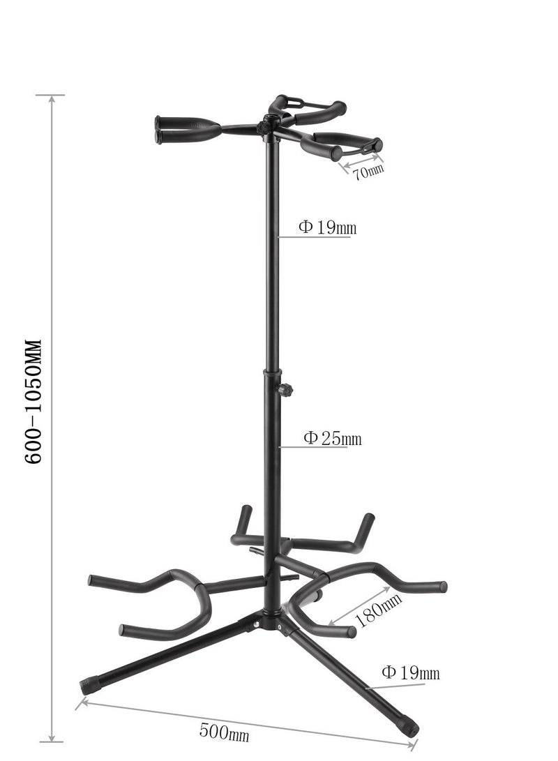 Mike Music Guitar Stand Floor-standing Adjustable Height Triple Guitar Holders Tripod for Three Guitars Fits Electric Guitar,Acoustic Guitar,Classical Guitar,Bass Guitar, Guitar Accessories - Image 2