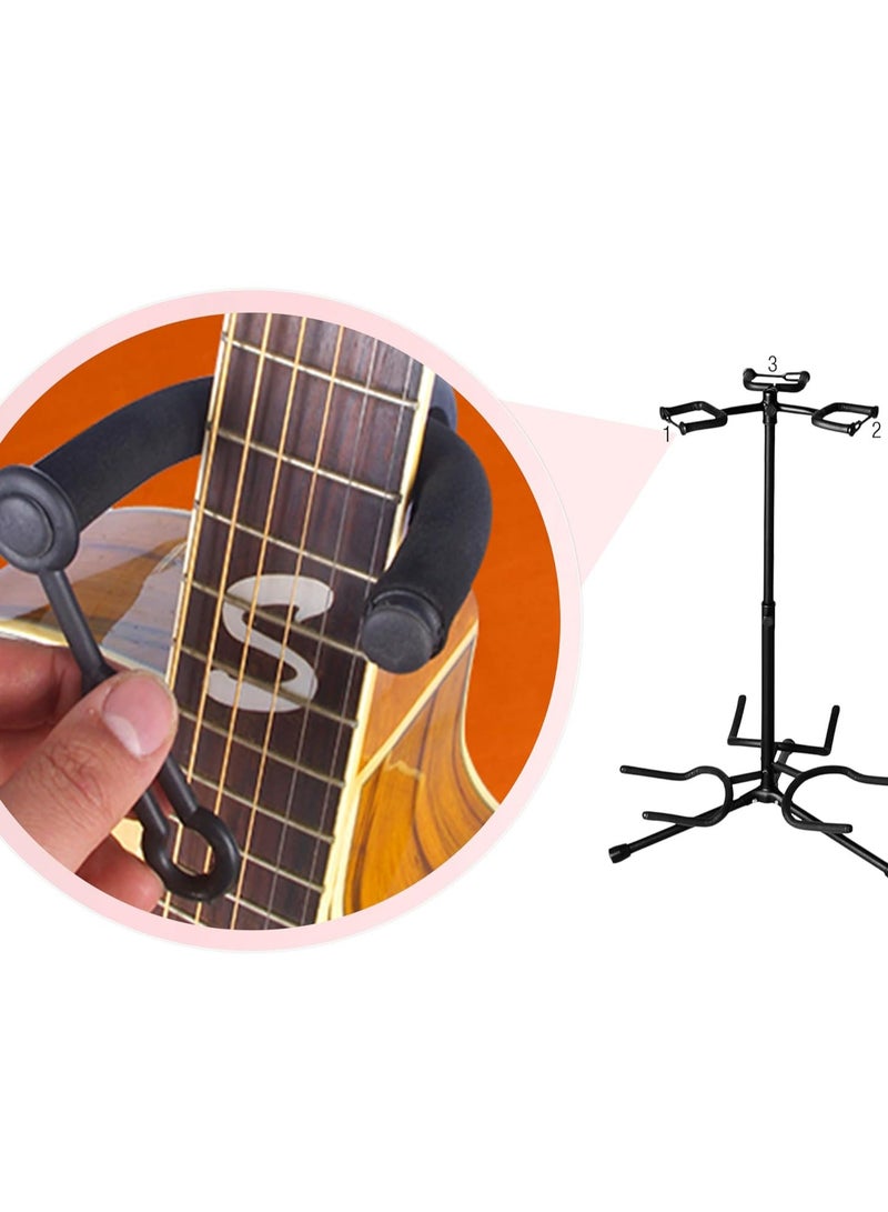 Mike Music Guitar Stand Floor-standing Adjustable Height Triple Guitar Holders Tripod for Three Guitars Fits Electric Guitar,Acoustic Guitar,Classical Guitar,Bass Guitar, Guitar Accessories - Image 5