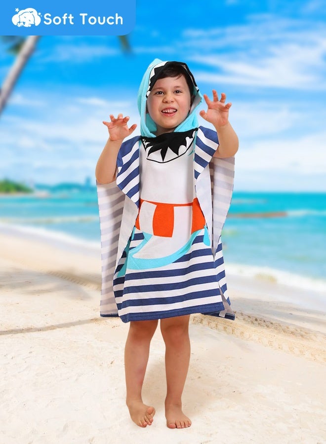 Soft Touch Toddler Pool Towel with Hood Kids Beach Towel for Boys Girls Hooded Bath Towel Wrap, Suitable for children 80-150cm tall - Image 1