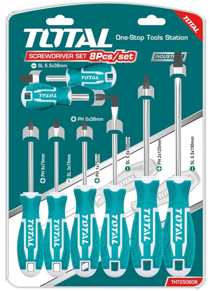 TOTAL - Total 8 PCS Screwdriver Set – High-Quality CR-V Hand Tools with Ergonomic Handle for Home and Professional Use - Image 1