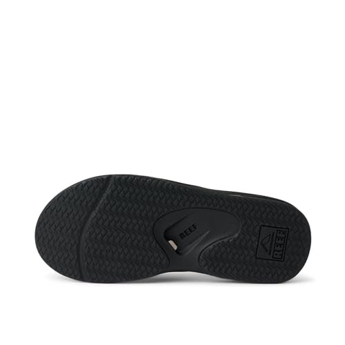 REEF Fanning Mens Bottle Opener Flip Flop, Arch Support, Durable Outsole, Water Friendly, All Black, 13 - Image 4
