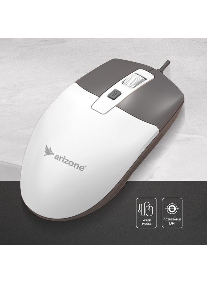 أريزون فأرة ألعاب بصرية سلكية عالية الأداء من أريزون WM-06 - تصميم مريح بأربعة أزرار مع ضبط دقيق لـ DPI - Image 3
