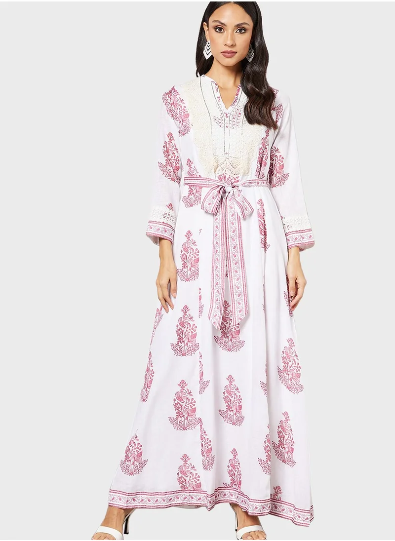 THE ARAB STUDIO Floral Print Kaftan