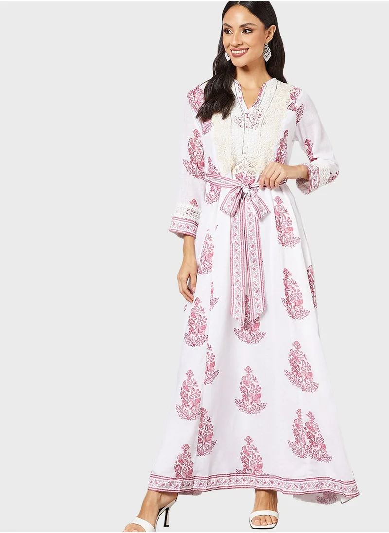 THE ARAB STUDIO Floral Print Kaftan