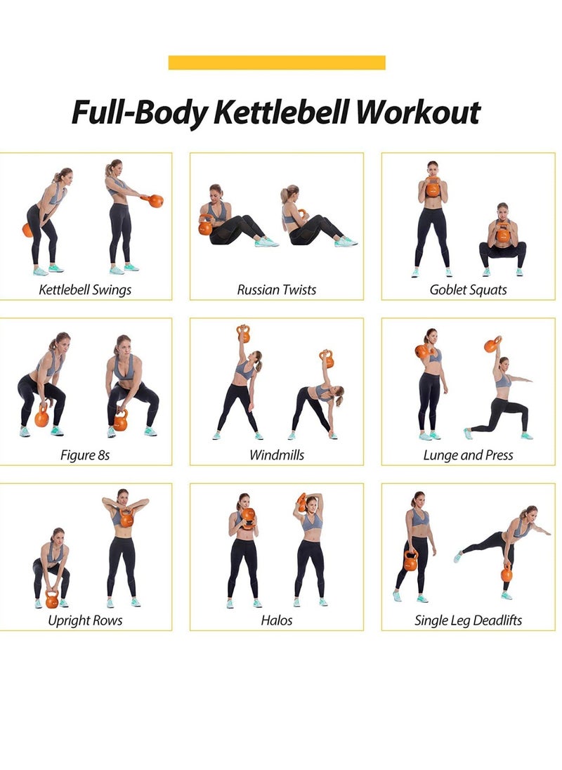 Maston - Kettlebell For Men & Women Vinyl Coated Cast Iron Kettlebell Exercise Fitness Kettlebell For Home & Gym Strength Workout (20Lbs Orange) - Image 1