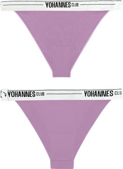Yohannes Club Yohannesclub, Women, Elastic Band Brazilian Panties, 2-Pack, Powder, Lilac  - Image 4