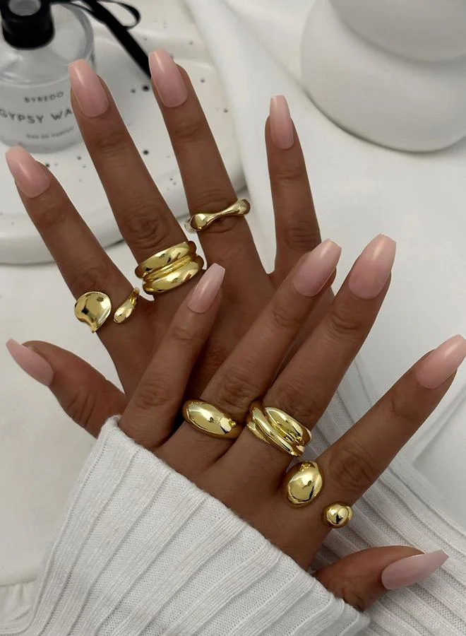 تايك تو طقم من 6 خواتم سميكة متنوعة