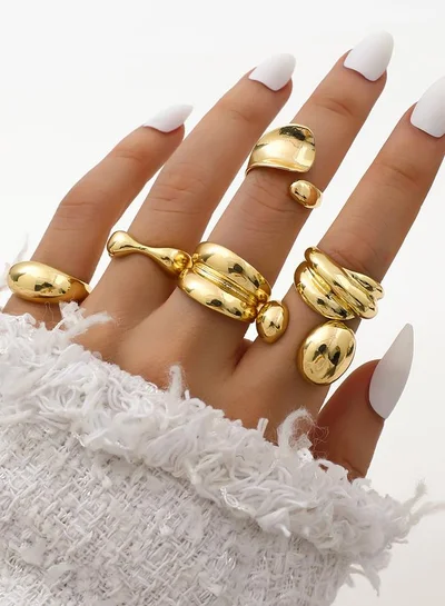 Take Two Take Two Set of 6 - Assorted Chunky Rings