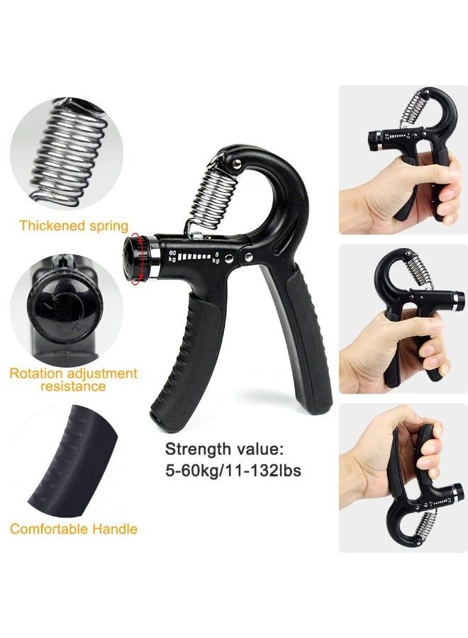 MANBO 5-piece Adjustable Grip Strengthener Set, Hand Trainer, Grip Ring, Finger Exerciser, Fitness Equipment Combination - Image 2
