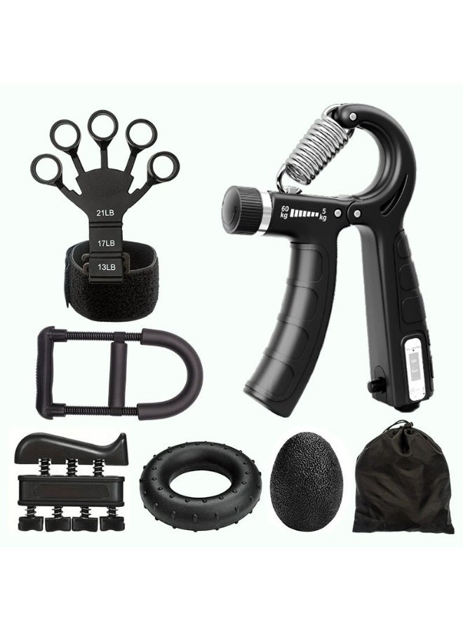MANBO 5-piece Adjustable Grip Strengthener Set, Hand Trainer, Grip Ring, Finger Exerciser, Fitness Equipment Combination - Image 1