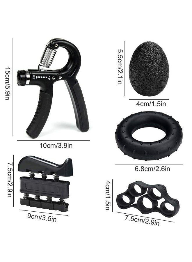MANBO 5-piece Adjustable Grip Strengthener Set, Hand Trainer, Grip Ring, Finger Exerciser, Fitness Equipment Combination - Image 5