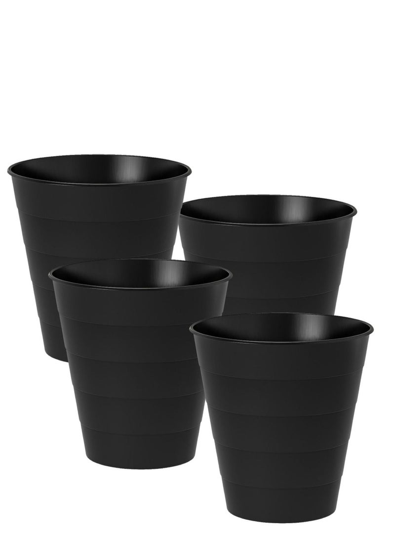 ALMUFARREJ - 4 pieces Trash bin for offices and rooms, black, 10 liters - Image 1
